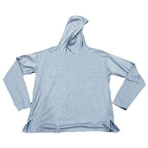 Athleta Pullover Womens Large Blue Uptempo Hoodie Sweatshirt Lightweight Layer